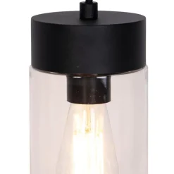 QAZQA Moderne Hängelampe Schwarz mit Glas IP44 - Jarra
