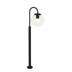 QAZQA Moderne Laterne schwarz mit Klarglas 104 cm IP44 - Sfera
