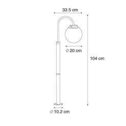 QAZQA Moderne Laterne schwarz mit Klarglas 104 cm IP44 - Sfera
