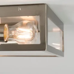 QAZQA Moderne quadratische Außendeckenleuchte stahl zweiflammig - Rotterdam