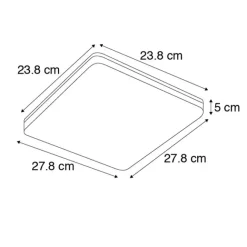 QAZQA Moderne quadratische Deckenleuchte inkl. LED - Plater
