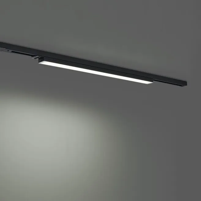 QAZQA Moderne schwarze Deckenleuchte für 1-Phasen-Schienensystem 15W 1180 lm 2700-3800K - Iconic Tsiri