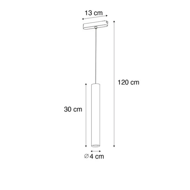 QAZQA Moderne schwarze Pendelleuchte für 1-phasiges Schienensystem 4,5 W 3000 K - Magnetic Cassie