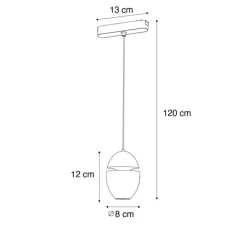 QAZQA Moderne schwarze Pendelleuchte für 1-Phasen-Schienensystem inkl. LED - Magnetic Eggy