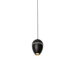 QAZQA Moderne schwarze Pendelleuchte für 1-Phasen-Schienensystem inkl. LED - Magnetic Eggy