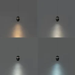 QAZQA Moderne schwarze Pendelleuchte für 1-Phasen-Schienensystem inkl. LED - Magnetic Eggy