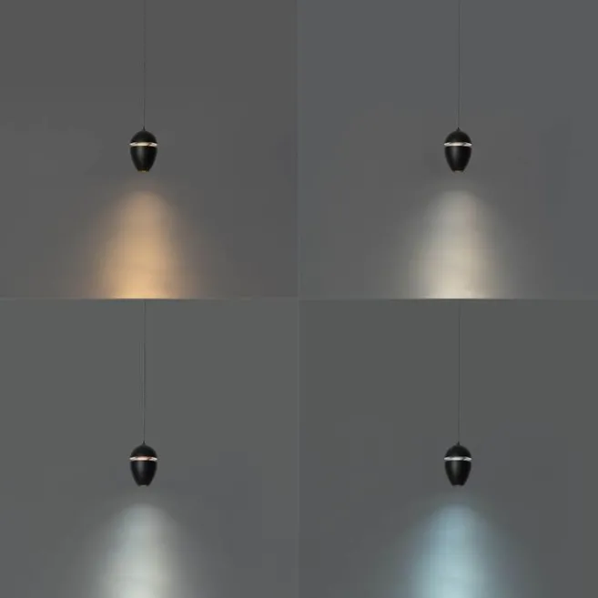 QAZQA Moderne schwarze Pendelleuchte für 1-Phasen-Schienensystem inkl. LED - Magnetic Eggy