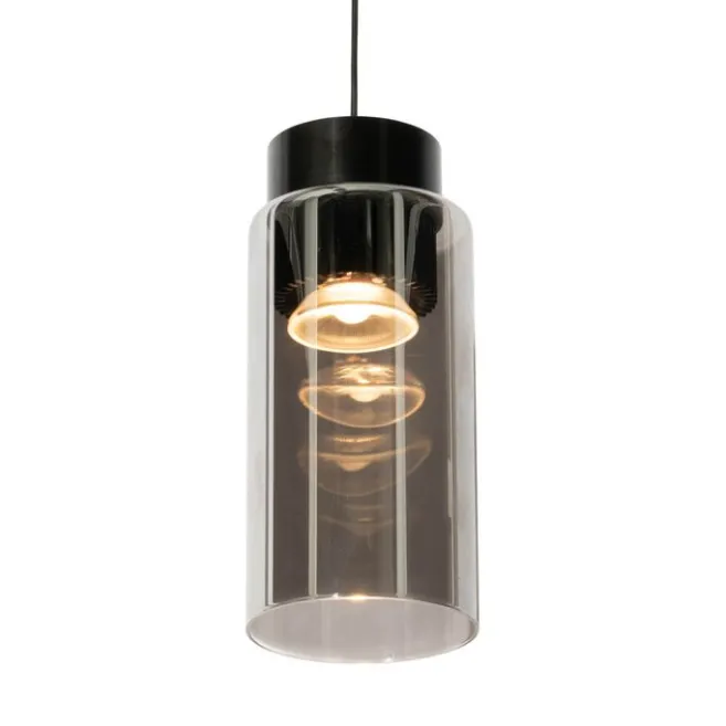 QAZQA Moderne schwarze Pendelleuchte für Schienensystem 1-phasig inkl. LED - Magnetic Vance