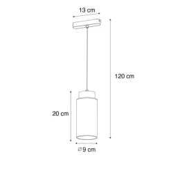 QAZQA Moderne schwarze Pendelleuchte für Schienensystem 1-phasig inkl. LED - Magnetic Vance