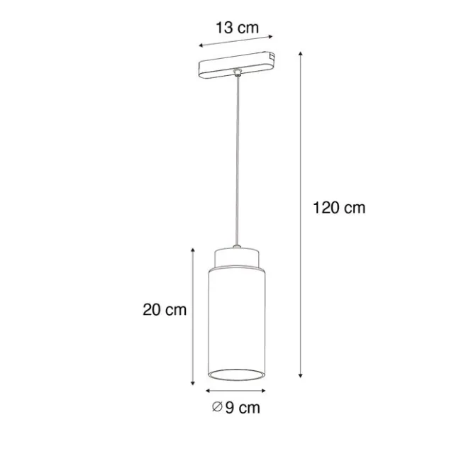 QAZQA Moderne schwarze Pendelleuchte für Schienensystem 1-phasig inkl. LED - Magnetic Vance