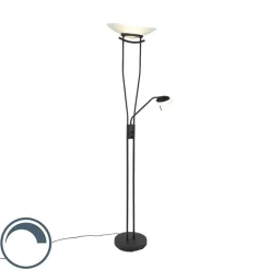 QAZQA Moderne Stehlampe schwarz inkl. LED - Lexus