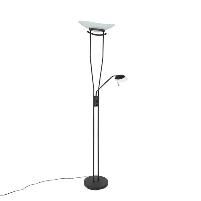 QAZQA Moderne Stehlampe schwarz inkl. LED - Lexus