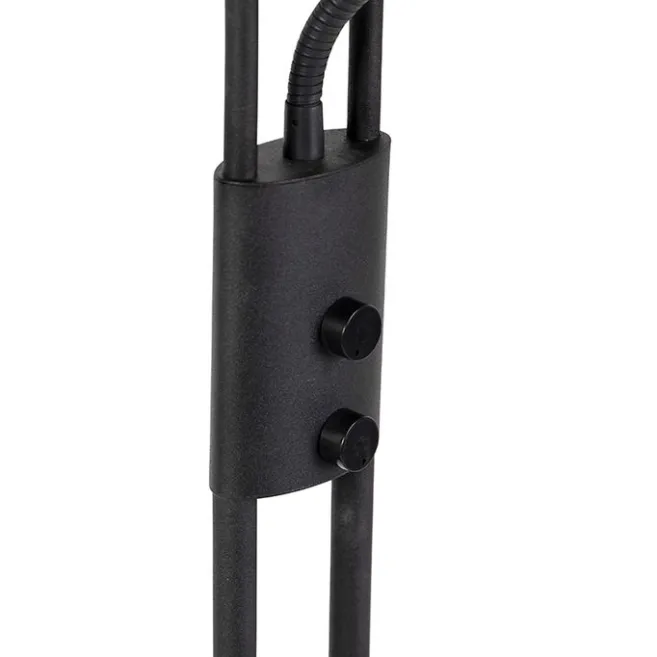 QAZQA Moderne Stehlampe schwarz inkl. LED - Lexus