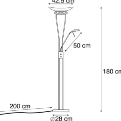QAZQA Moderne Stehlampe schwarz inkl. LED - Lexus