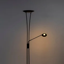 QAZQA Moderne Stehlampe schwarz inkl. LED mit Lesearm - Ibiza