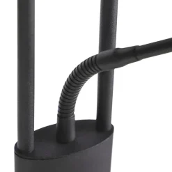 QAZQA Moderne Stehlampe schwarz inkl. LED mit Lesearm - Ibiza