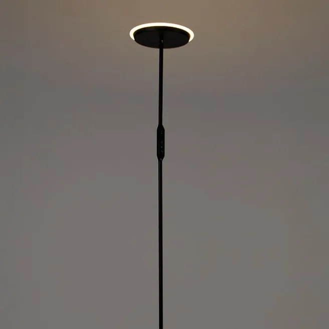 QAZQA Moderne Stehlampe schwarz inkl. LED und Dimmer - Bumu