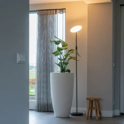 QAZQA Moderne Stehlampe schwarz inkl. LED und Dimmer - Bumu