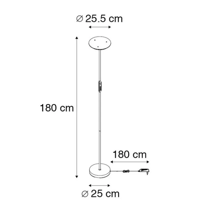QAZQA Moderne Stehlampe schwarz inkl. LED und Dimmer - Bumu