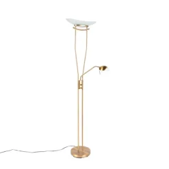 QAZQA Moderne Stehleuchte Bronze inkl. LED und Dimmer - Lexus