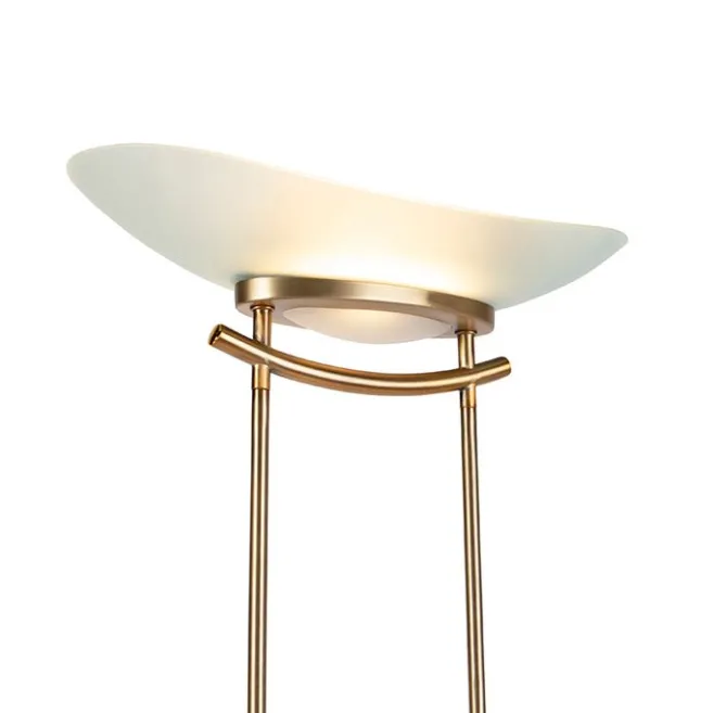 QAZQA Moderne Stehleuchte Bronze inkl. LED und Dimmer - Lexus