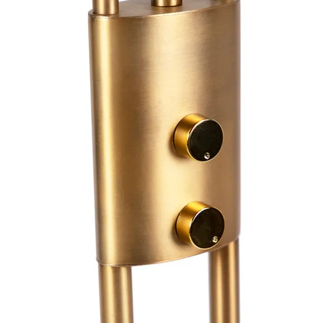 QAZQA Moderne Stehleuchte Bronze inkl. LED und Dimmer - Lexus