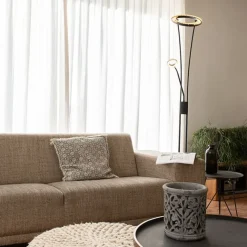 QAZQA Moderne Stehleuchte schwarz inkl. LED mit Lesearm - Divine