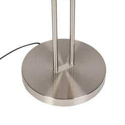 QAZQA Moderne Stehleuchte Stahl und Glas inkl. LED mit Lesearm - Divine