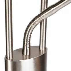 QAZQA Moderne Stehleuchte Stahl und Glas inkl. LED mit Lesearm - Divine