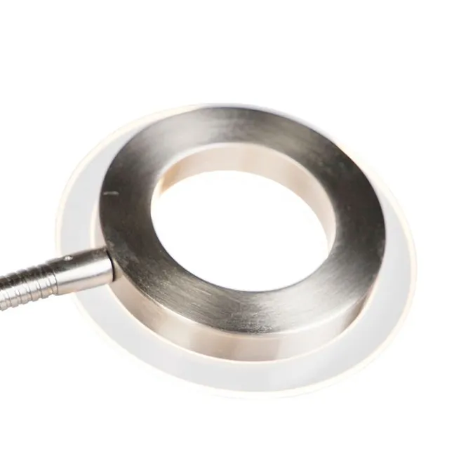 QAZQA Moderne Stehleuchte Stahl und Glas inkl. LED mit Lesearm - Divine