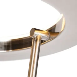 QAZQA Moderne Stehleuchte Stahl und Glas inkl. LED mit Lesearm - Divine