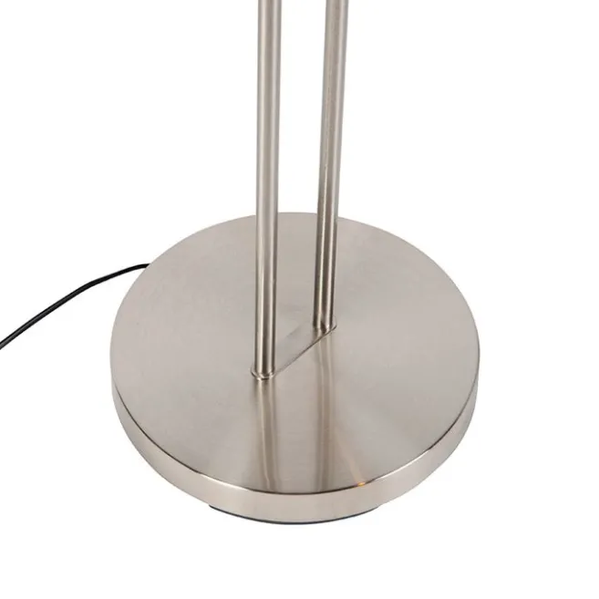 QAZQA Moderne Stehleuchte Stahl inkl. LED und Dimmer - Lexus