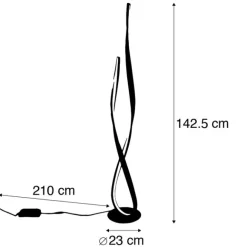 Paul Neuhaus Moderne Stehleuchte Stahl inkl. LED und Dimmer - Belinda