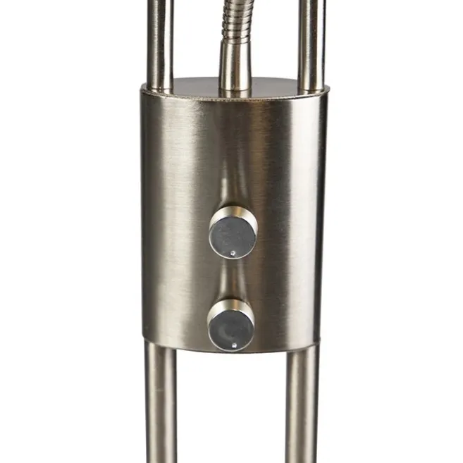 QAZQA Moderne Stehleuchte Stahl inkl. LED mit Lesearm - Ibiza