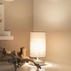 QAZQA Moderne Tischlampe grau mit Stahl - Milo 2