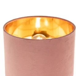 Honsel Moderne Tischlampe rosa mit Gold - Rosalina