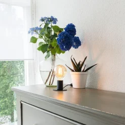 QAZQA Moderne Tischlampe schwarz - Facil