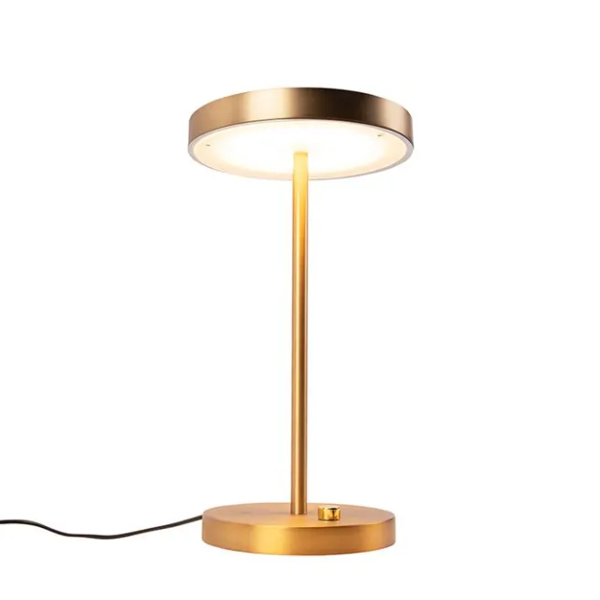 QAZQA Moderne Tischleuchte bronze inkl. LED - Disco