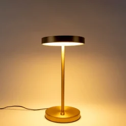 QAZQA Moderne Tischleuchte bronze inkl. LED - Disco