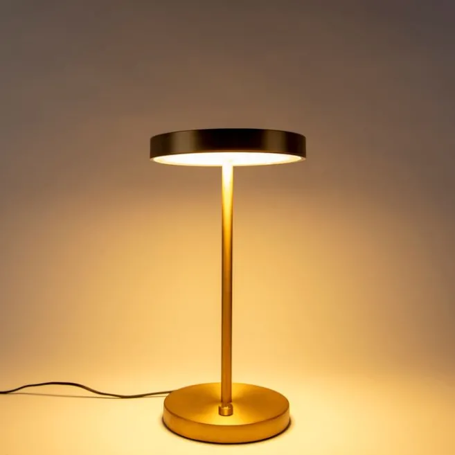 QAZQA Moderne Tischleuchte bronze inkl. LED - Disco