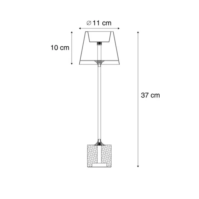 QAZQA Moderne Tischleuchte Dunkelbronze 37cm inkl. LED Dimmbar IP54 Wiederaufladbar - Topi