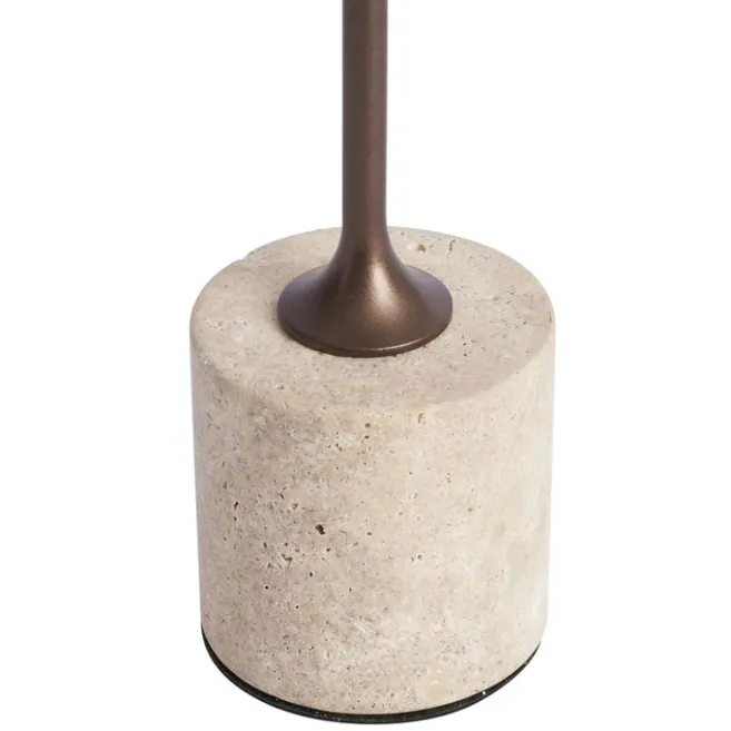 QAZQA Moderne Tischleuchte Dunkelbronze 37cm inkl. LED Dimmbar IP54 Wiederaufladbar - Topi