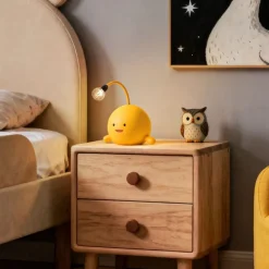 Kinder QAZQA Moderne Tischleuchte Gelb inkl. LED Wiederaufladbar - Bulby