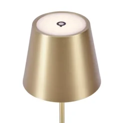 QAZQA Moderne Tischleuchte Gold 37cm inkl. LED Dimmbar IP54 Wiederaufladbar - Topi