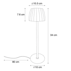 Light Trend Moderne Tischleuchte grau 3-stufig dimmbar wiederaufladbar - Dolce