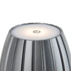 Light Trend Moderne Tischleuchte grau 3-stufig dimmbar wiederaufladbar - Dolce