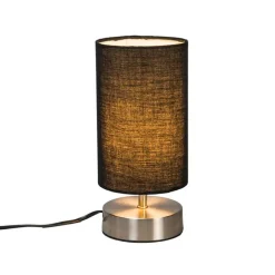 QAZQA Moderne Tischleuchte schwarz mit Stahl - Milo 2