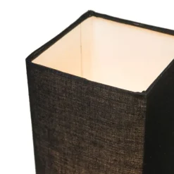 QAZQA Moderne Tischleuchte schwarz mit Stahl - Milo