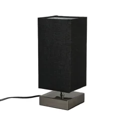 QAZQA Moderne Tischleuchte schwarz mit Stahl - Milo