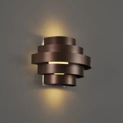 QAZQA Moderne Wandleuchte Bronze inkl. LED 3-Stufen-Dimmbar - Lines